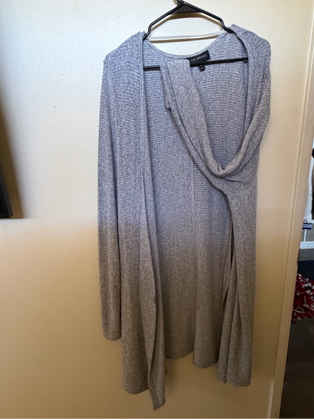 Lane Bryant Heather Gray Open Knit Cardigan